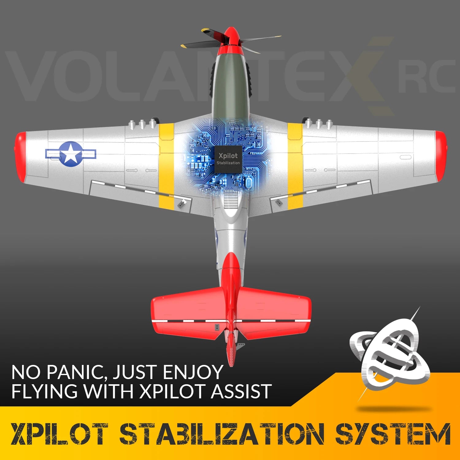 New P51D RC Airplane One-key Aerobatic 2-Ch/4-Ch RC Plane RTF Mustang Aircraft W/Xpilot Stabilization System (761-5 RTF)-EXPROTAS