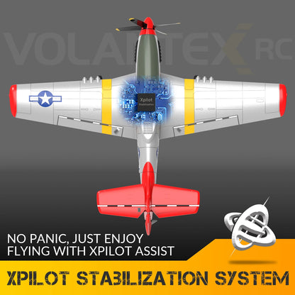 New P51D RC Airplane One-key Aerobatic 2-Ch/4-Ch RC Plane RTF Mustang Aircraft W/Xpilot Stabilization System (761-5 RTF)-EXPROTAS
