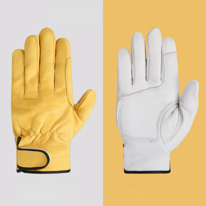 Leather Work Gloves Driver Lorry Fleece Lined Safety Truck Welding Pairs