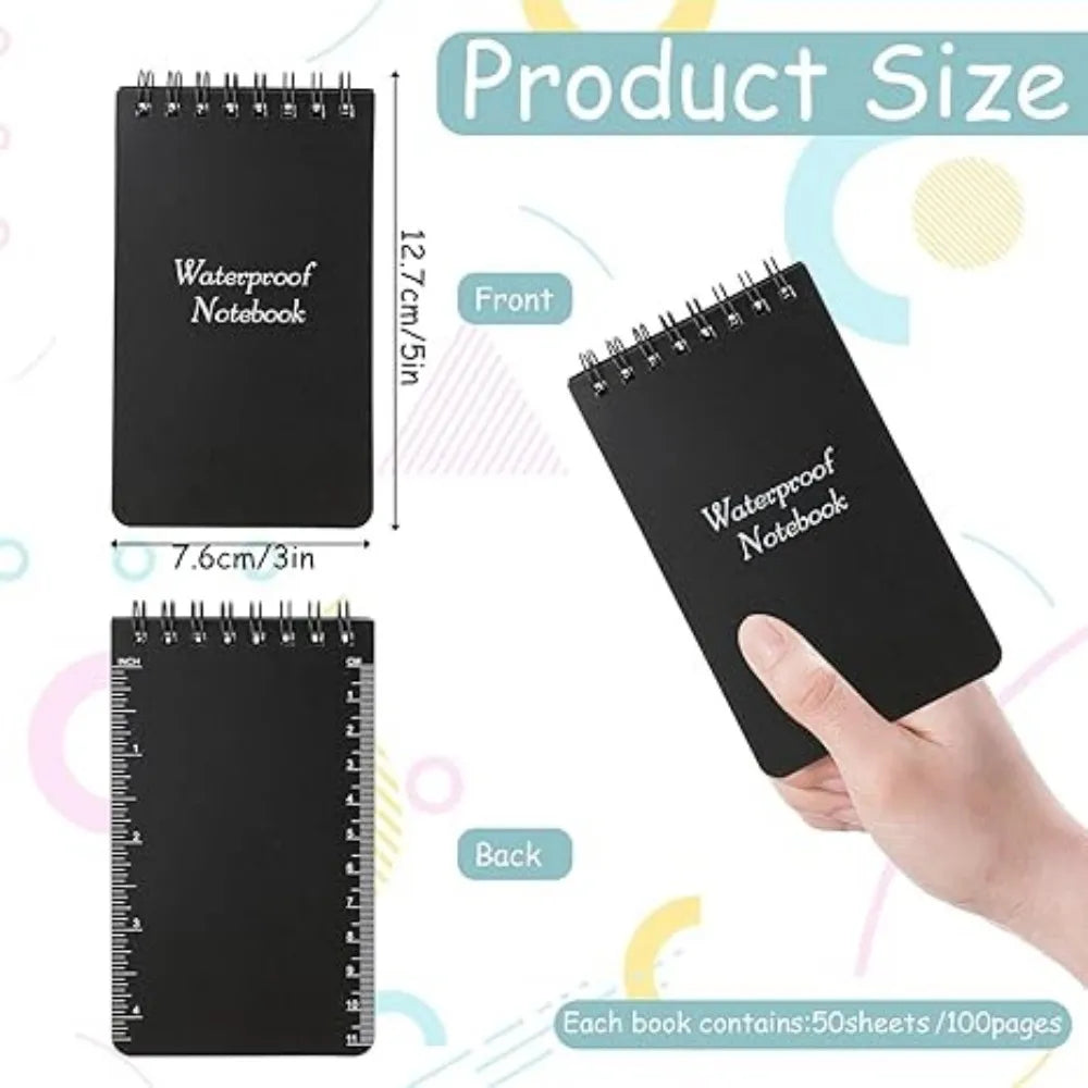 Waterproof Tactical Pocket Notebook Lined Notepad All Weather Pages