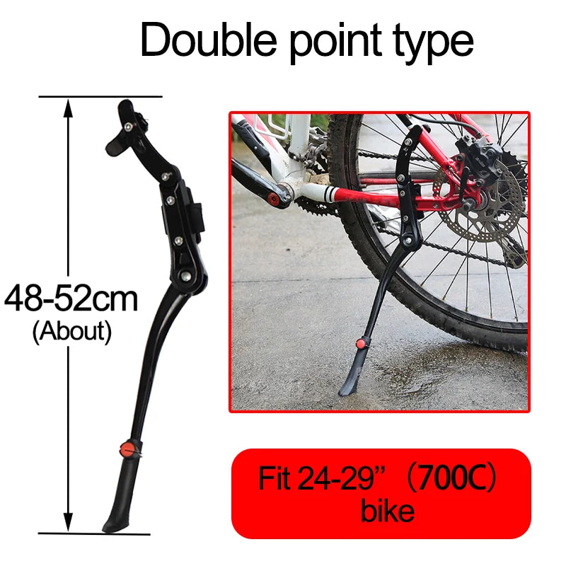 Bicycle Kick Stand Adjustable Heavy Duty Side Rear Prop for Mountain Bike