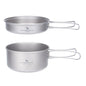 Boundless Voyage Titanium Pot Pan Set with Folding Handles Camping Cookware Hiking Outdoor Tableware-EXPROTAS