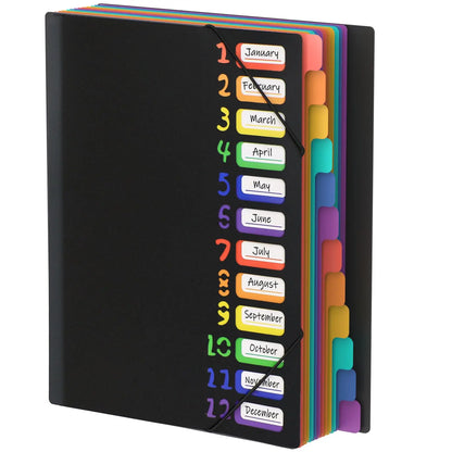 A4 Multi-Layer Inner Page Storage Folder 12 Color Rainbow File Book