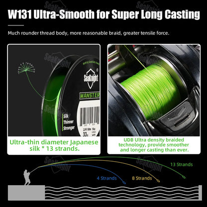 150M SeaKnight W131 Braided Fishing Line 0.16mm 22LB Saltwater Coated