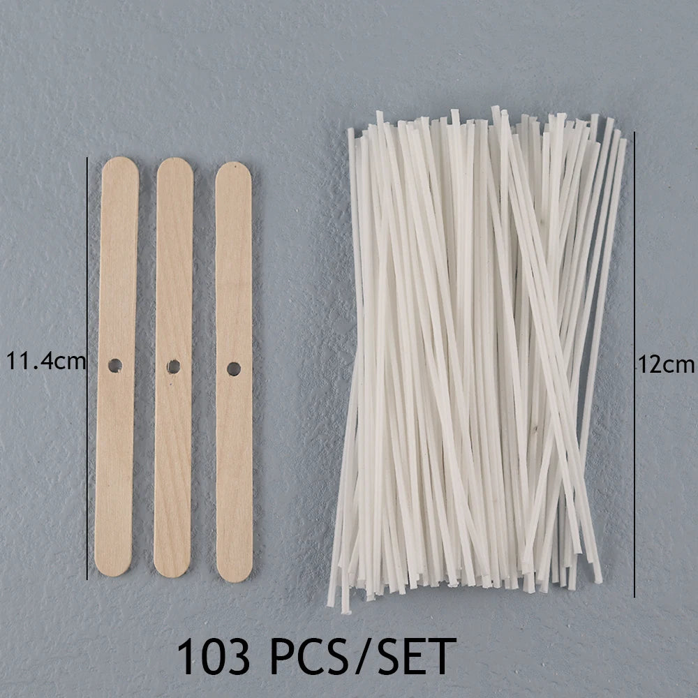 Candle Wicks Pre Waxed with Sustainers Long Tabbed for Craft Making 100pcs