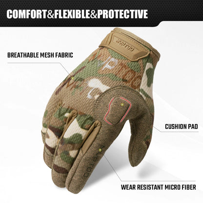 Tactical Full Finger Gloves Touch Screen Airsoft Military Combat Shooting Gear