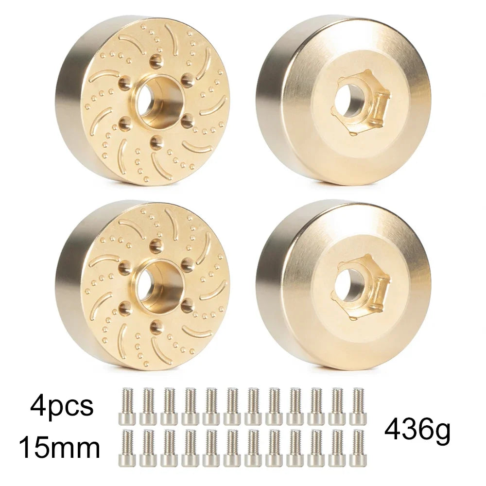Brass 12mm Hex Wheel Weights Brake Disc Adapters for 1.9 2.2 RC Crawler