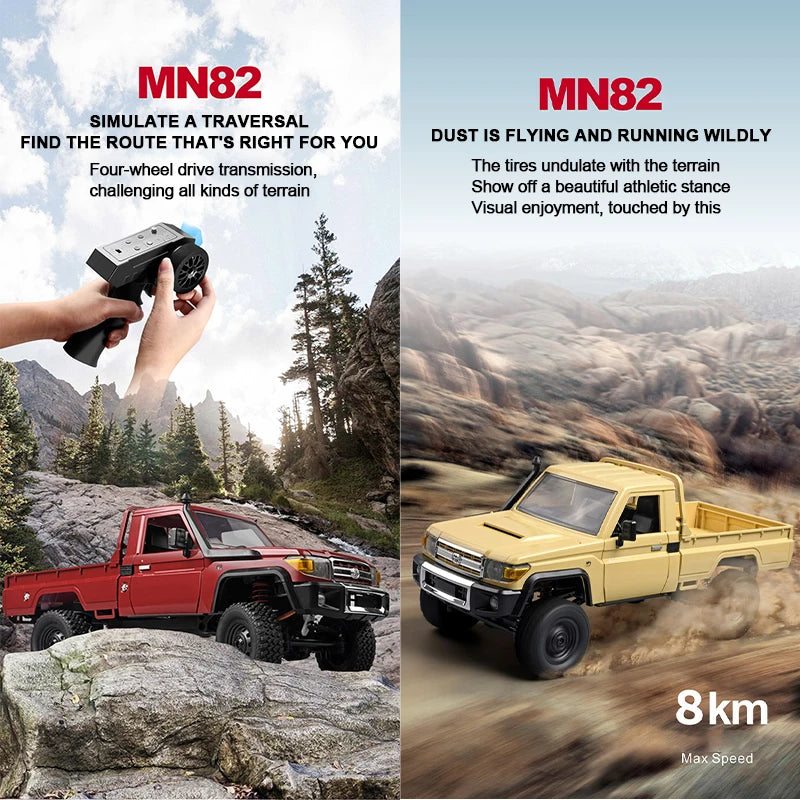 ZWN MN82 1:12 Retro Rc Car With LED Lights Full-scale Simulation LC79 Professional 4WD Remote Control Pickup RC Truck Model Toys-EXPROTAS
