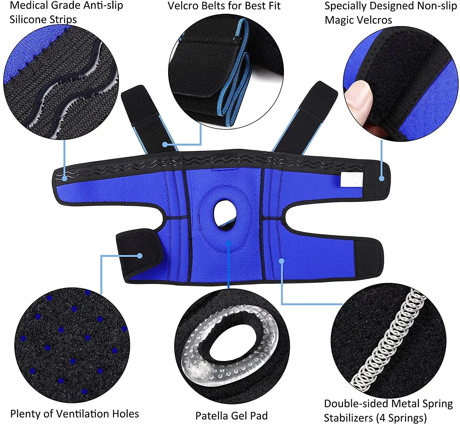 NEENCA Knee Brace with Patella Gel Pad & Side Stabilizers for Men & Women - EXPROTAS