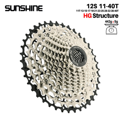 SUNSHINE Ultralight Carbon Steel Bicycle Cassette 9/10/11/12/13 Speed HG Sprocket MTB
