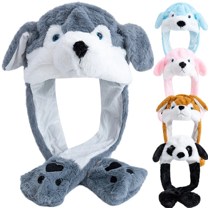 Funny Ear Hat Plush Rabbit Animal Cap for Party Teens Headwear