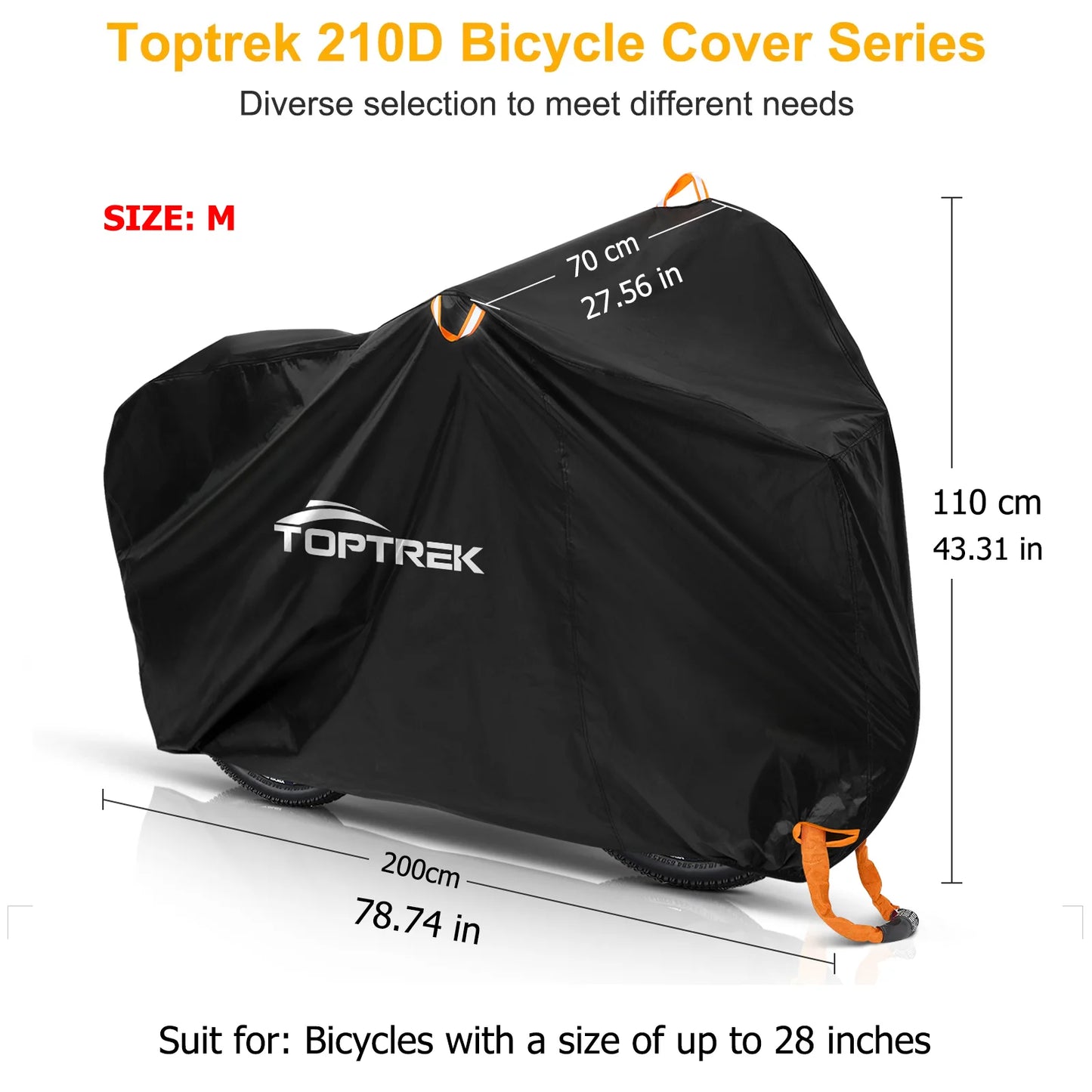 Toptrek Waterproof Bike Cover Outdoor Anti-UV Rain Snow MTB Protector