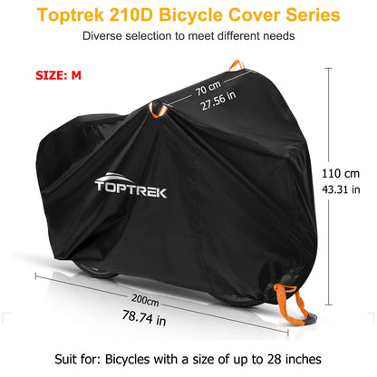 Toptrek Waterproof Bike Cover Outdoor Anti-UV Rain Snow MTB Protector