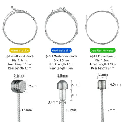Bike Brake Cable Gear Inner Outer MTB Road Front Rear Derailleur Wire
