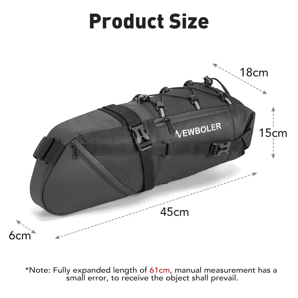Bicycle Saddle Bag Waterproof 10L 13L Large Capacity Bike Tail Pannier