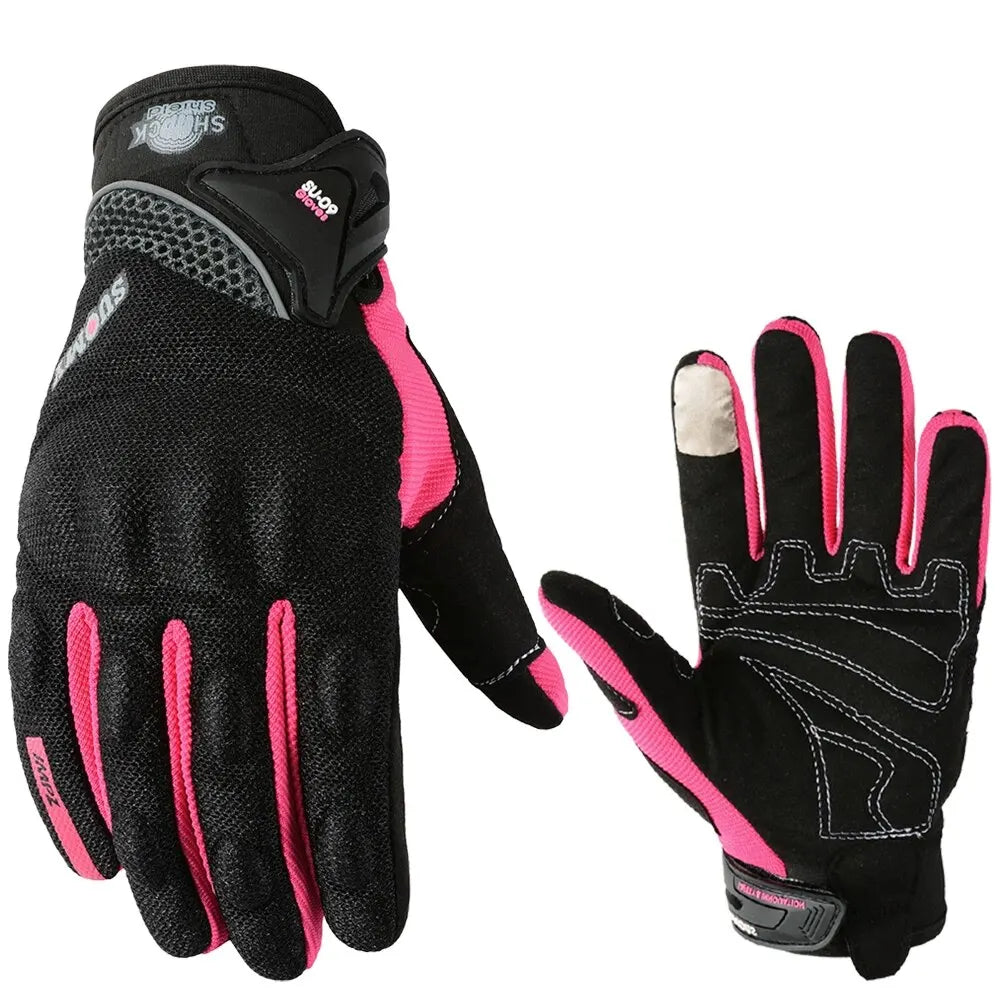 SUOMY Full Finger Racing Motorcycle Gloves Breathable Anti-Slip Black S-XXL