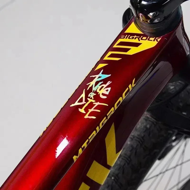 Bike Frame Decals Ride or Die Stickers for MTB Top Tube Bicycle
