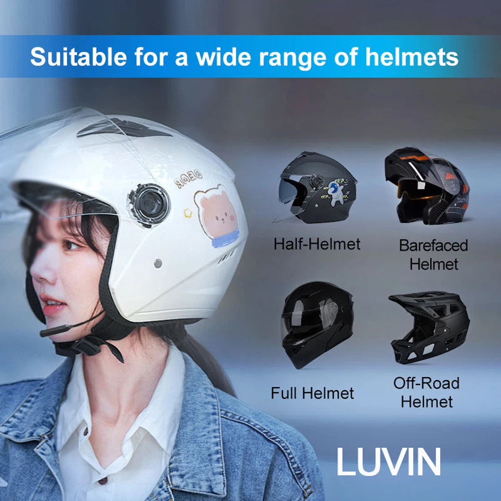 LUVIN S1 Motorcycle Helmet Bluetooth Headset Hands-Free Stereo Intercom