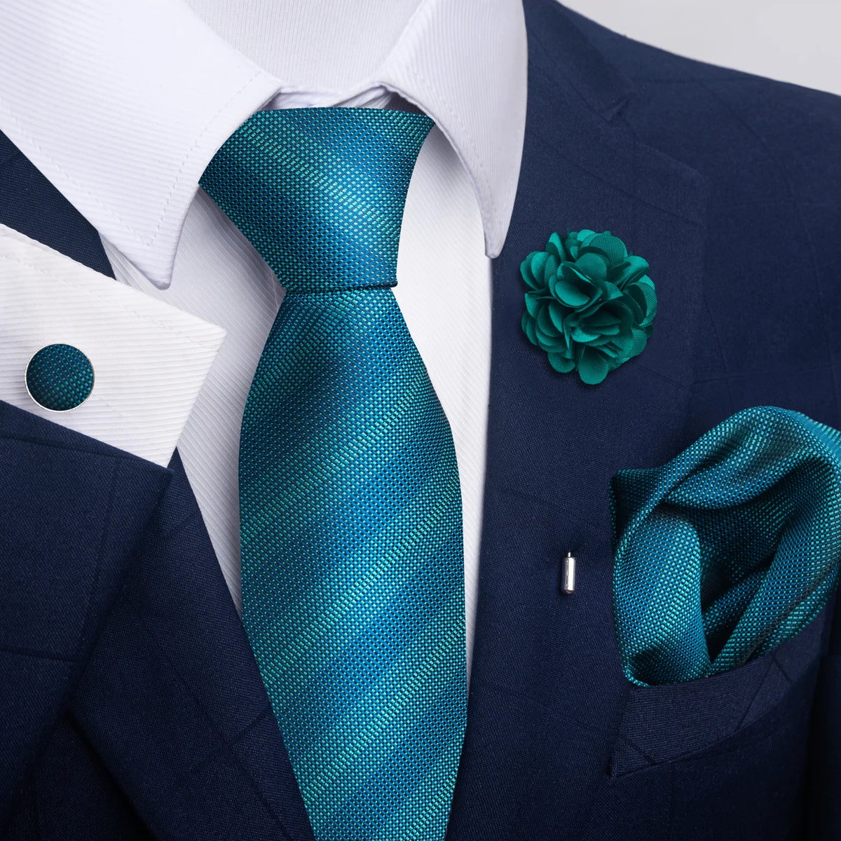 Men's Pocket Square Cufflink Tie Set Wedding Accessories by EXPROTAS