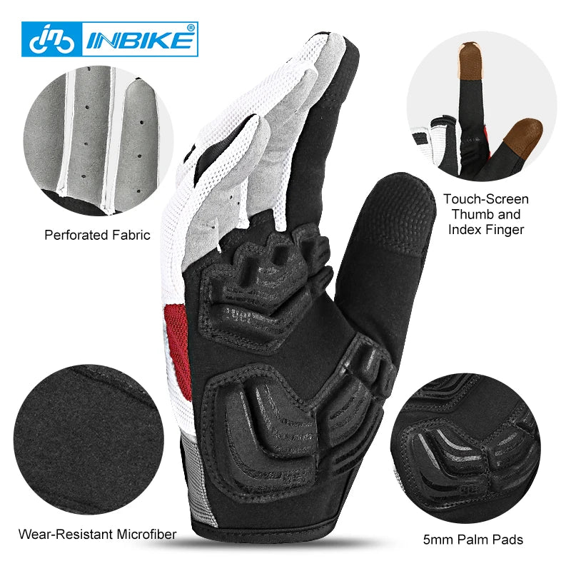 MTB Full Finger Bike Gloves INBIKE Touchscreen Cycling Gloves Men Women