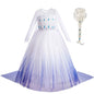 Disney Kids Frozen Birthday Party Princess Dress White Elsa Sequined Mesh Vestidos Halloween Cosplay Snow Queen Carnival Costume-EXPROTAS