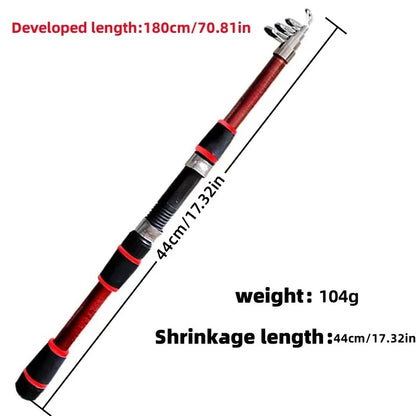 Spinning Reel Fishing Rod Telescopic Full Combo Set with Baits Hooks Travel