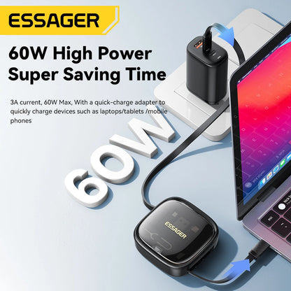 Micro Lightning Cable Fast USB 60W Charger for Travel Storage Box