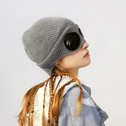 Winter Warm Beanie Hat Windproof Knitted Ski Cycling Cap for Men Women
