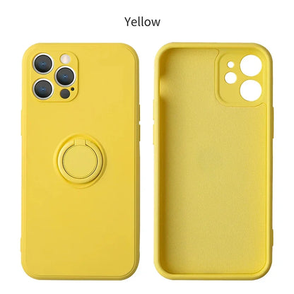 Magnetic Ring Silicone Phone Case for iPhone 11-17 Pro Max Plus Mini XR