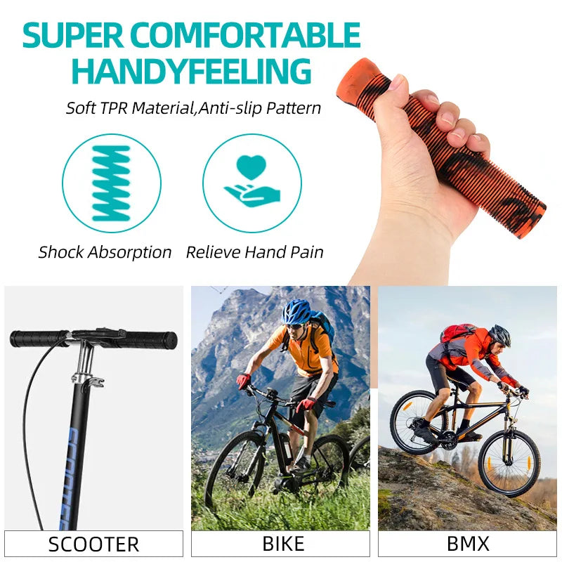 Anti-Slip Bicycle Handlebar Grips 22.2mm Rubber MTB Folding Bike