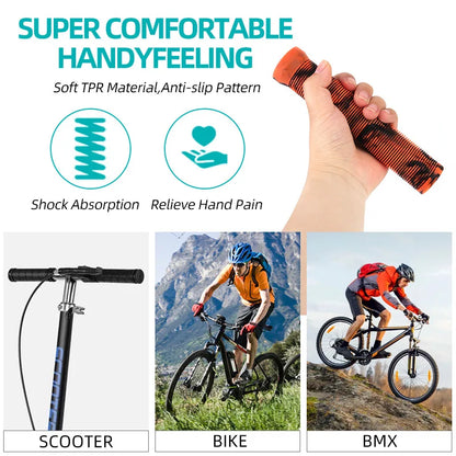 Anti-Slip Bicycle Handlebar Grips 22.2mm Rubber MTB Folding Bike
