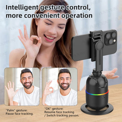 Smart Auto Face Tracking AI Gimbal for Smartphone & Action Camera 360° Vlog Kit w/ Tripod