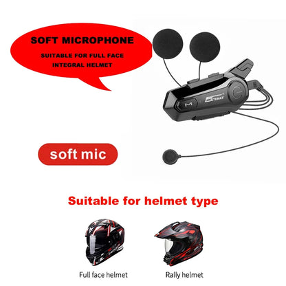 X1 Plus Motorcycle Helmet Bluetooth Intercom Headset 1000m 2-Rider Waterproof