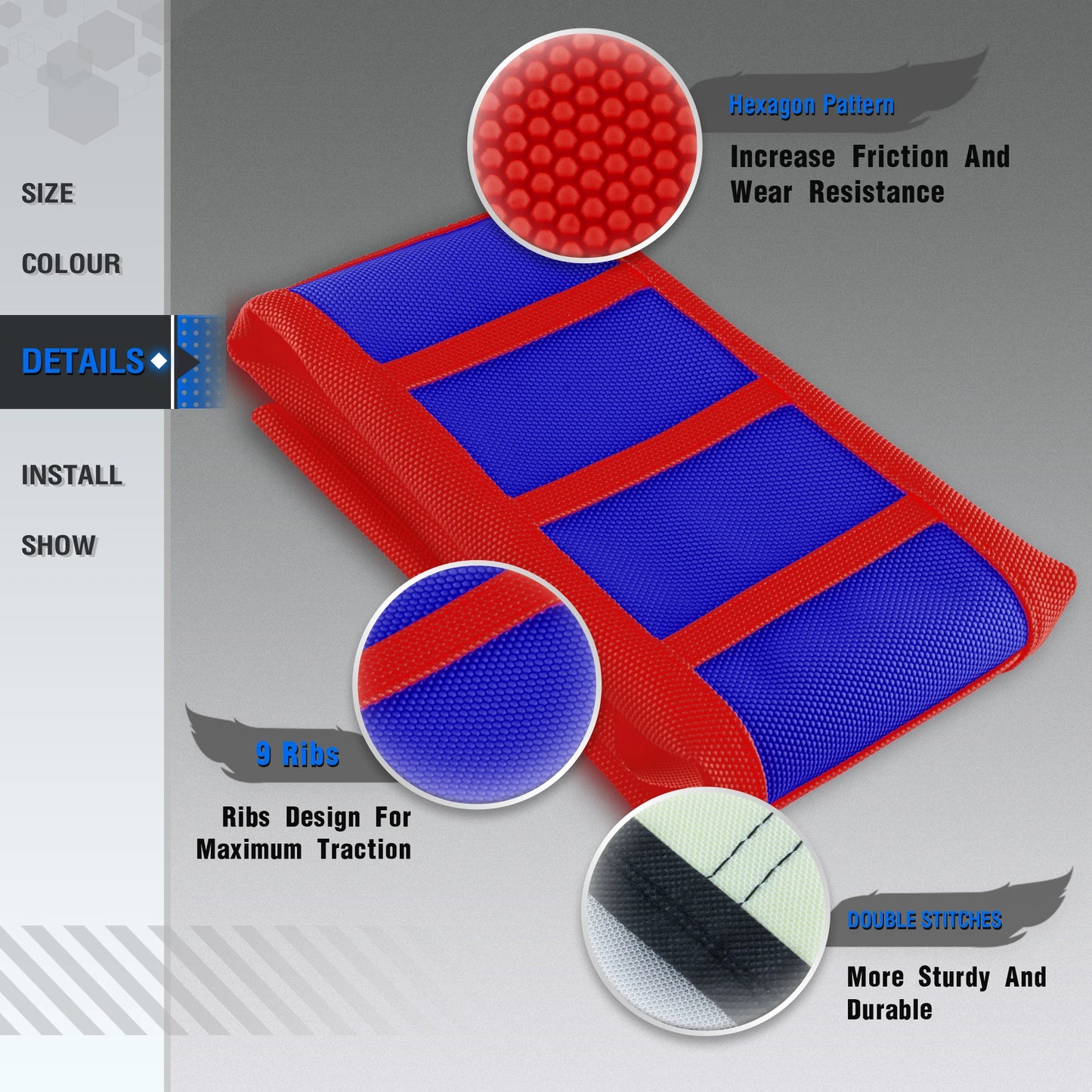 Soft Waterproof Ribbed Gripper Seat Cover for SXF EXC KXF CRF by Powerzone
