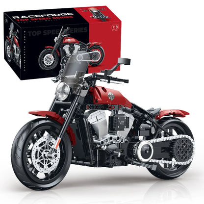1:8 Classic Motorcycle Building Blocks MOC Technical Motorbike Model Bricks Gift