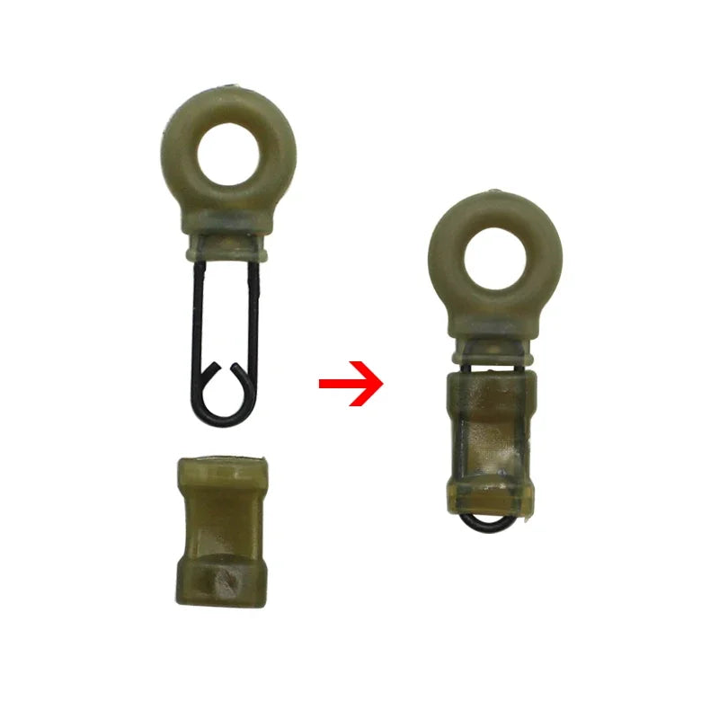 10 Sets Carp Fishing Rig Rings Clips Quick Change Swivel Links Tackle Kit