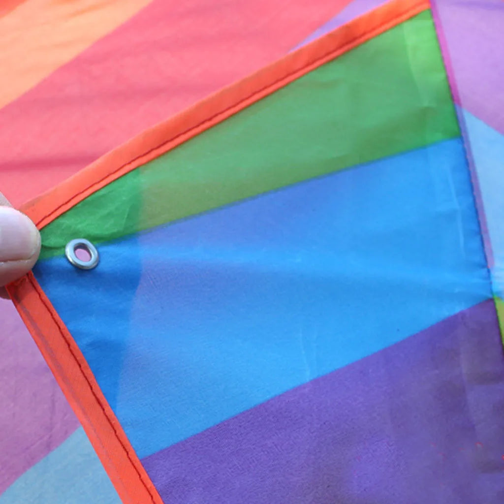Rainbow Kite Outdoor Fun Beach Kids Easy Fly Colorful 1.07m with 30M Line