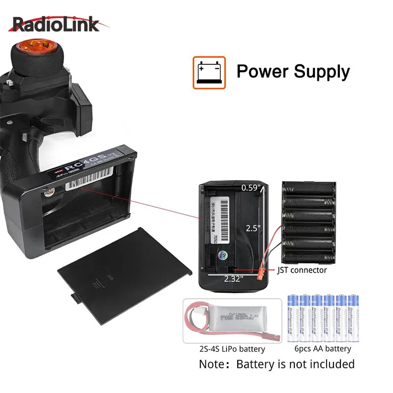 RadioLink RC4GS V3 2.4G 4CH 5CH 7CH 400M Distance Remote Controller Transmitter  R6Fg Gyro Inside Receiver for RC Car Boat-EXPROTAS