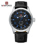 NAVIFORCE Trend Casual Wristwatch for Man Military Sports Water Resistant Leather Strap Men's Clock Quartz Calendar Male Watches-EXPROTAS