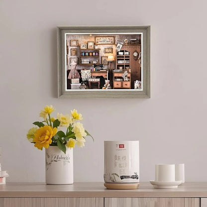 DIY Wooden Book Nook Mini Dollhouse 3D Puzzle Kit Bookshelf Insert Decor Gift - EXPROTAS