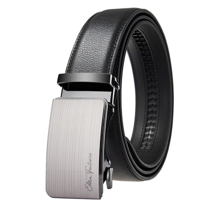 Men's Buckle Automatic Leather Belt Luxury Adjustable Business Jeans