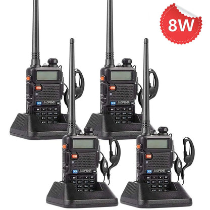 4PCS Baofeng UV-5R Two Way Radio Walkie Talkie Long Range 10KM 5W