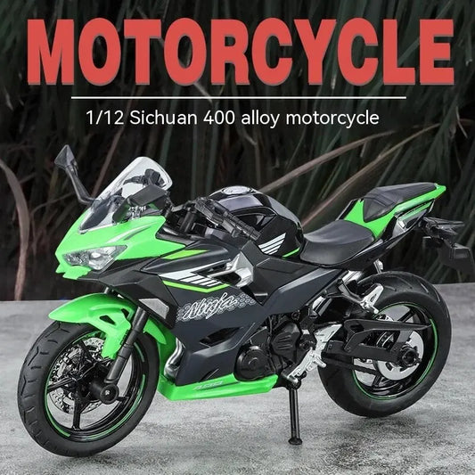 1:12 Kawasaki Motorcycle Die-cast Model - Sound & Light Effects - Authentic Details - Fun for Kids & Motorcycle Lovers-EXPROTAS