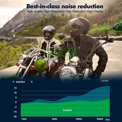 XiNOWY V6 Plus Motorcycle Bluetooth Intercom Helmet Headset 1200m Waterproof 6 Riders