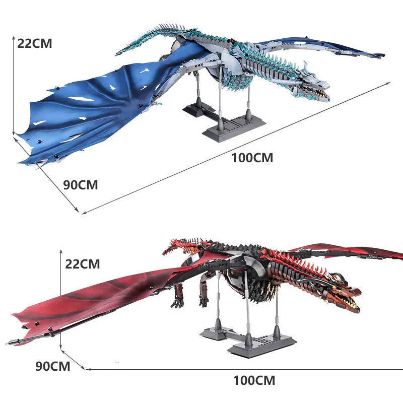 1889pcs Creative MOC Giant Dragon Building Blocks Bricks Model Movie Series Childrens Assembly Toys for Boys Kids Birthday Gifts-EXPROTAS