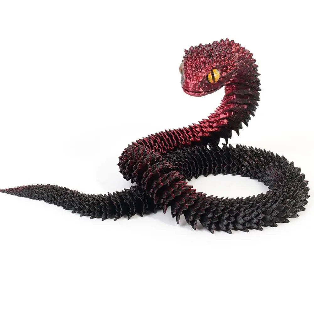 Flexible 3D Printed Snake Toy 60cm Multicolor PLA Fun