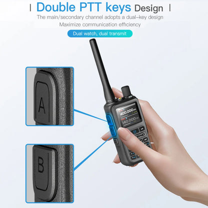 Baofeng Walkie Talkie Mini 2 Way Radio Bluetooth 5W Dual Band 1600mAh