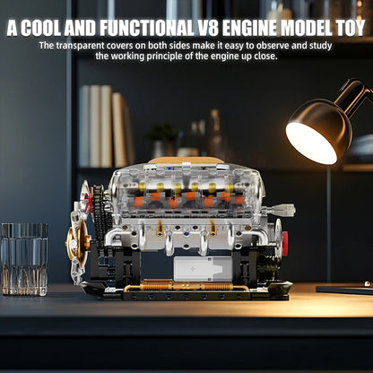V8 Engine Car Building Blocks Model Motorized Toy Construction Set