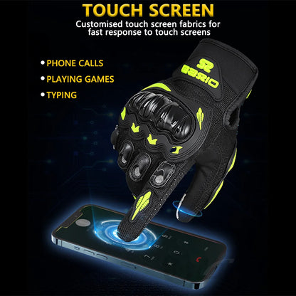 EXPROTAS Full Finger Motorcycle Gloves Non-slip Touch Screen Biker Gear