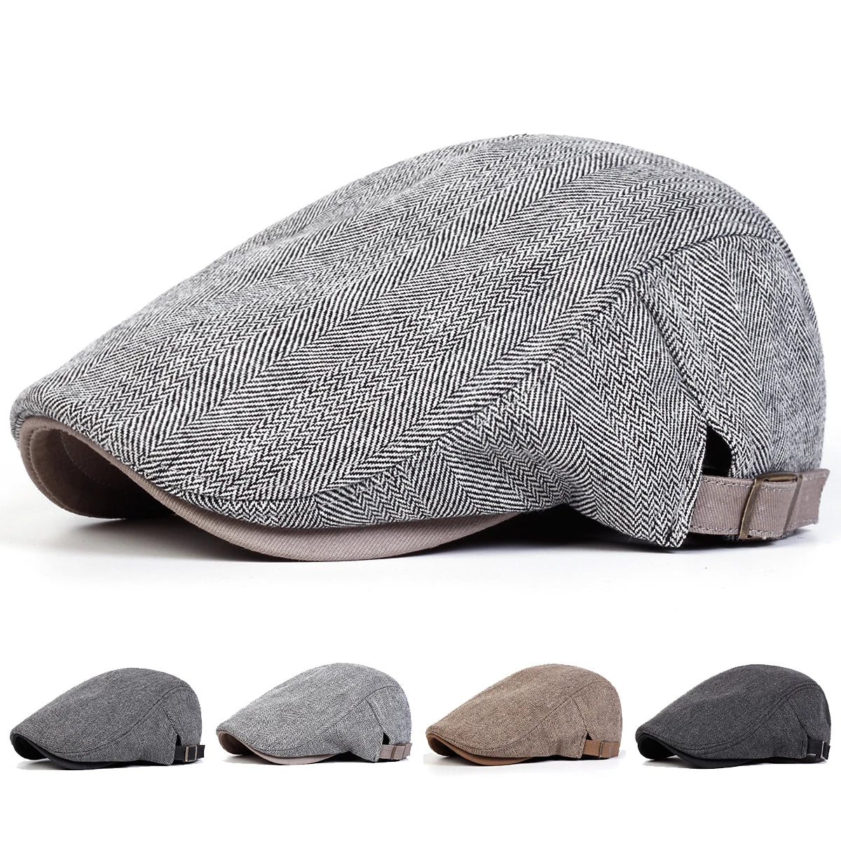 Men's Newsboy Caps British Painters Hats Adjustable Summer Berets